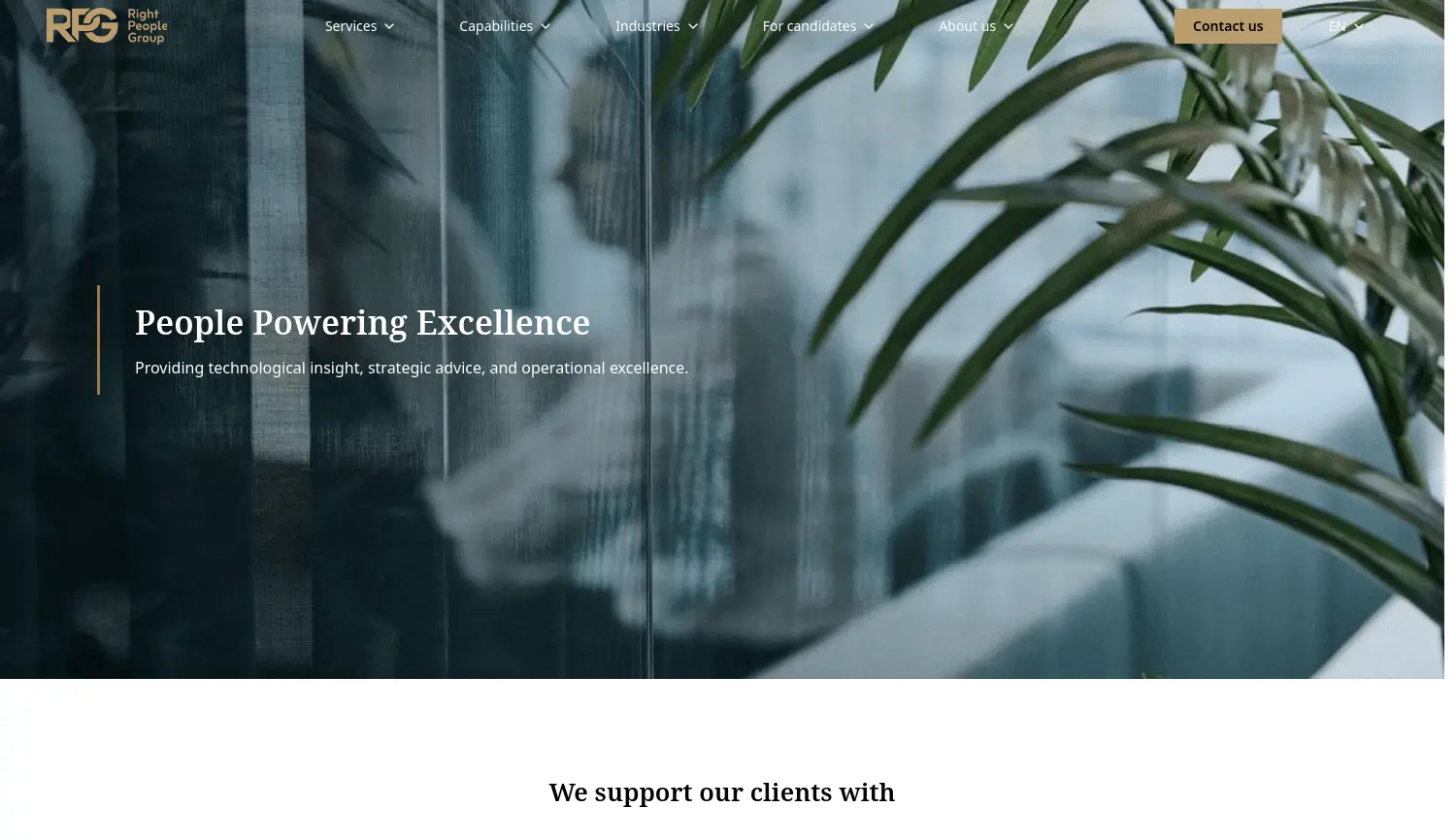 Website der Firma Right People Group A/S