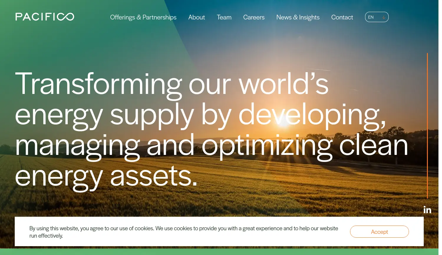 Website der Firma Pacifico Energy Partners GmbH