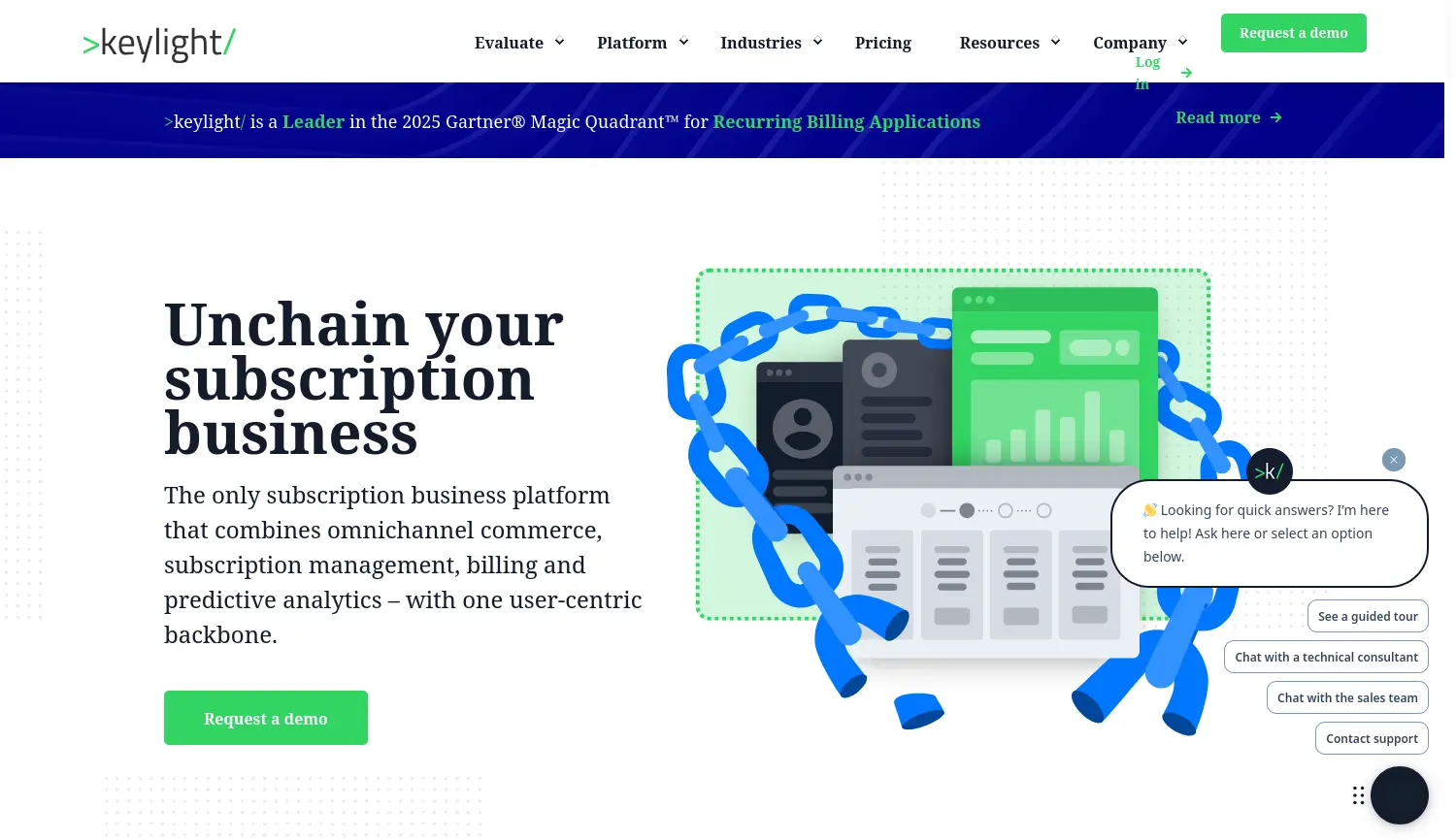 Website der Firma keylight GmbH