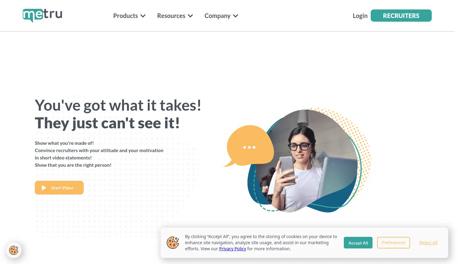 Website der Firma metru GmbH