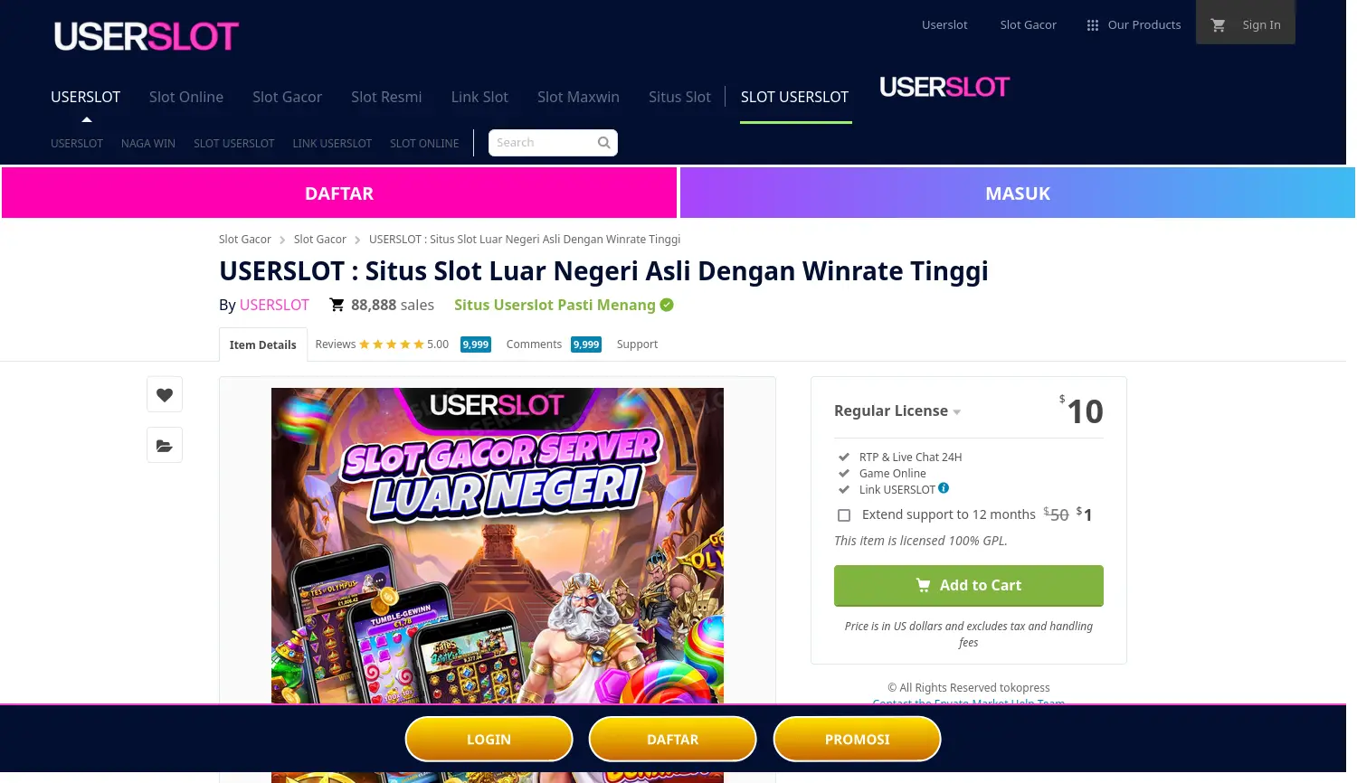 Website der Firma USERSLOT