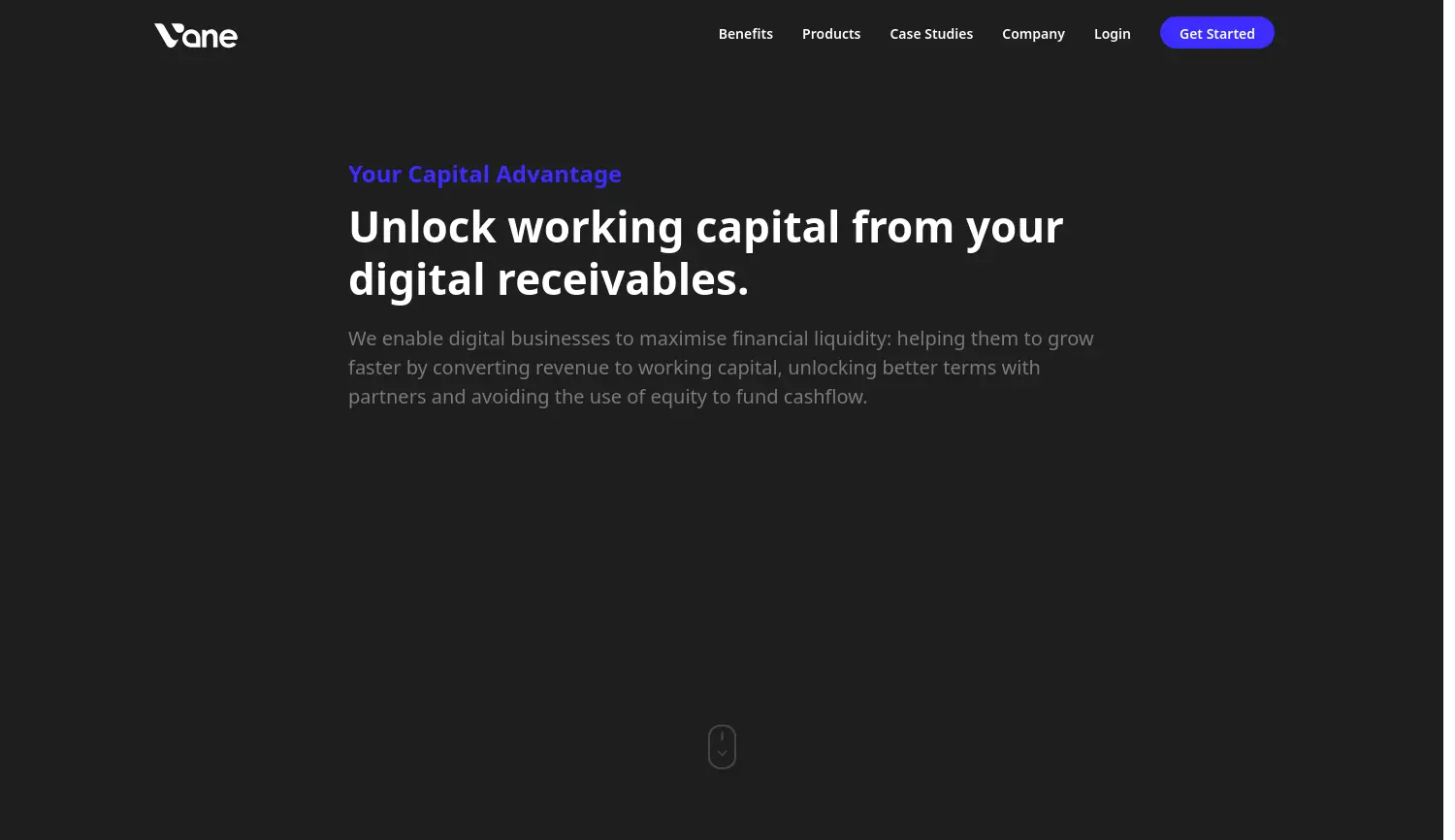 Website der Firma Vane GmbH