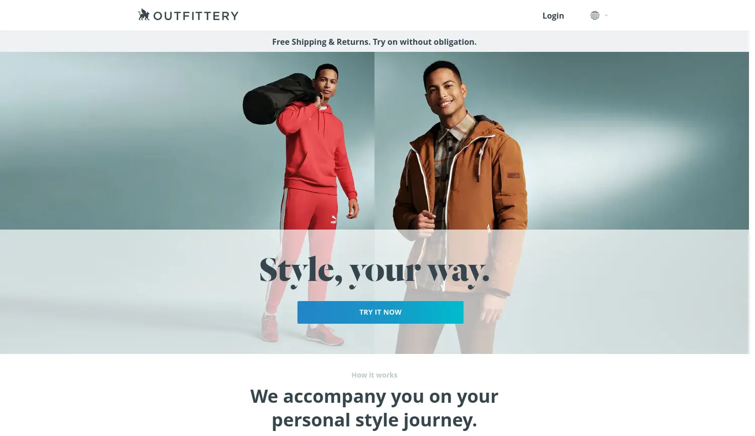 Website der Firma OUTFITTERY GmbH