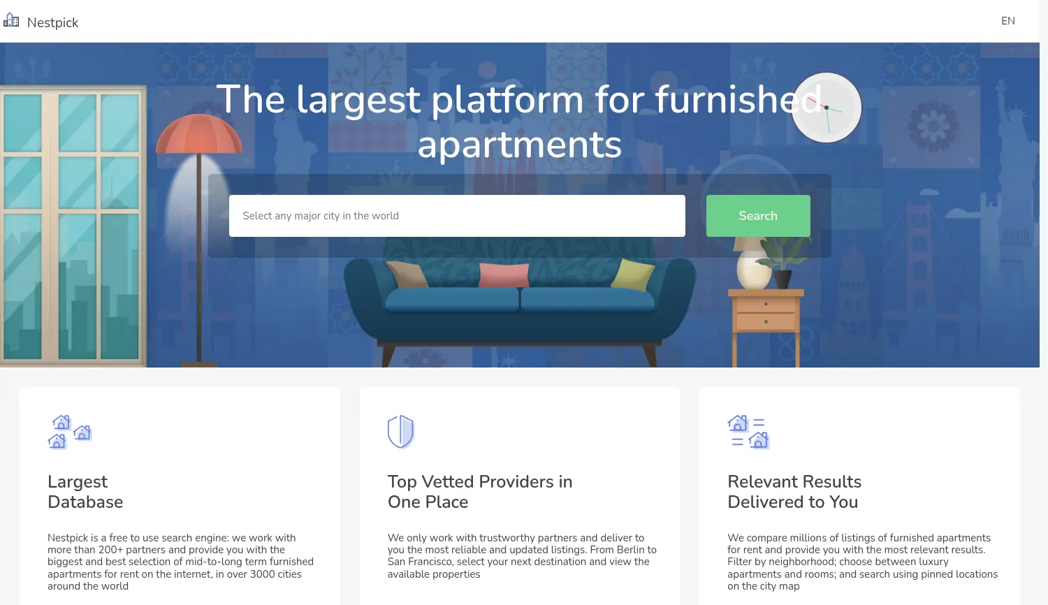 Website der Firma Nestpick GmbH