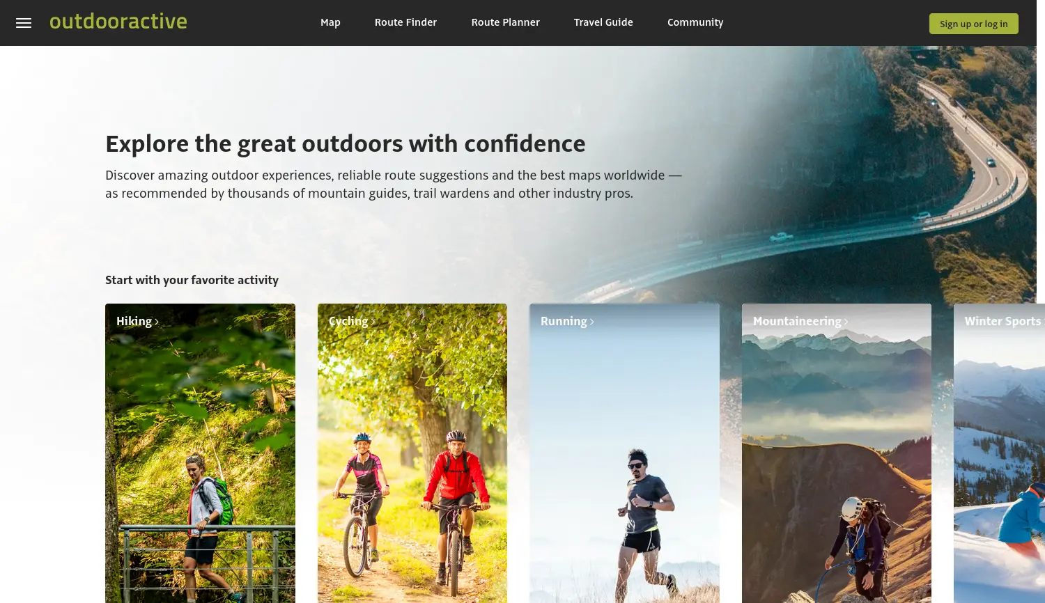 Website der Firma Outdooractive GmbH
