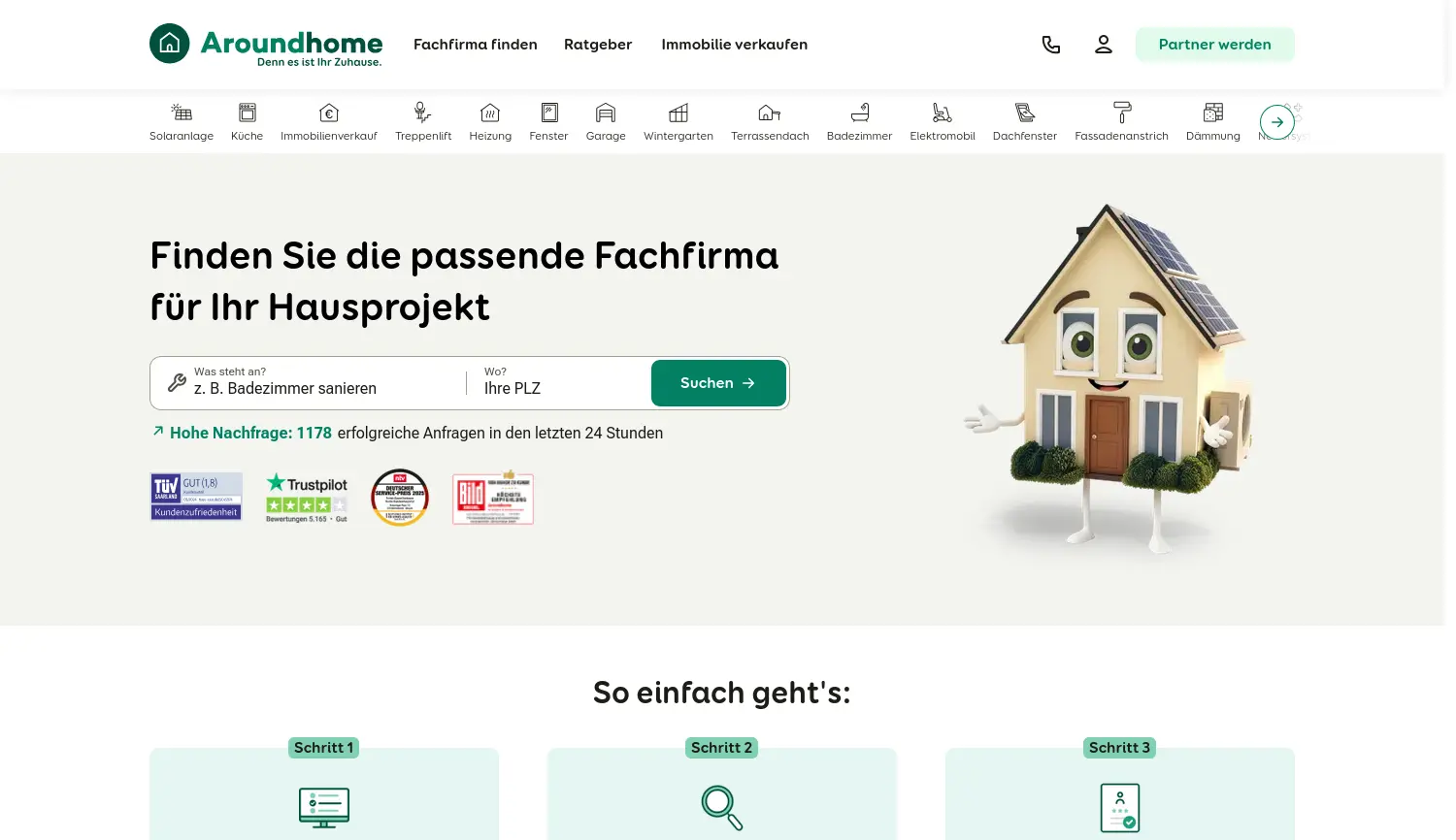 Website der Firma be Around GmbH