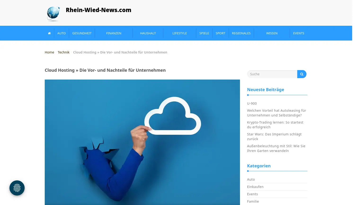 Website der Firma CloudControl