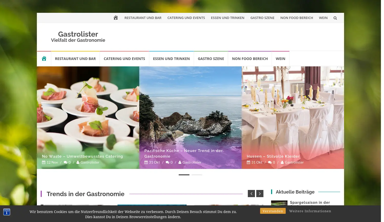 Website der Firma Gastrolister