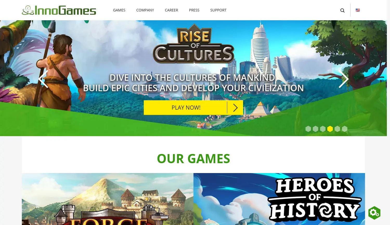 Website der Firma InnoGames GmbH