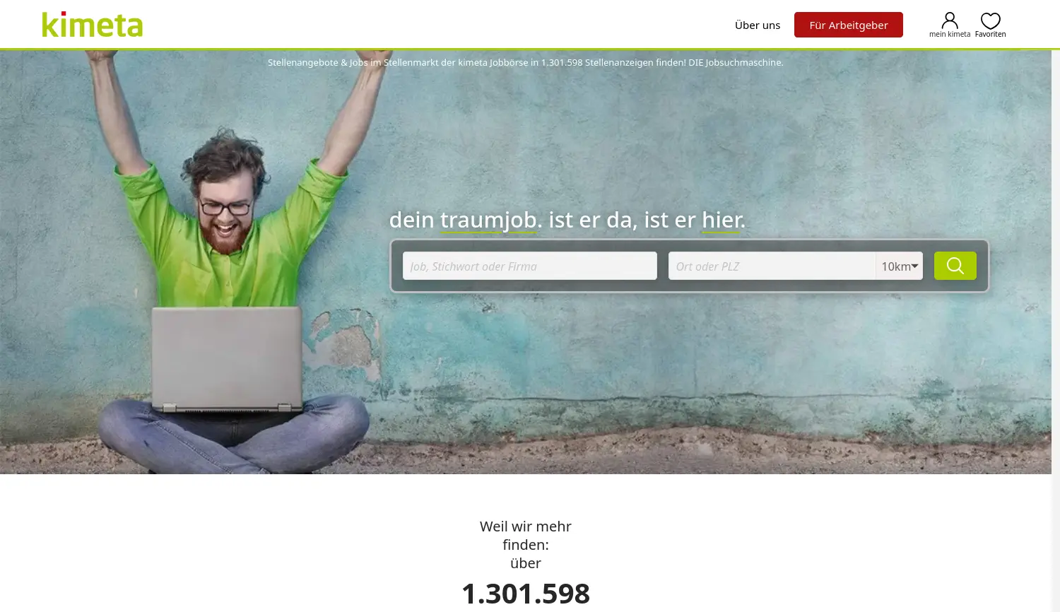 Website der Firma kimeta GmbH