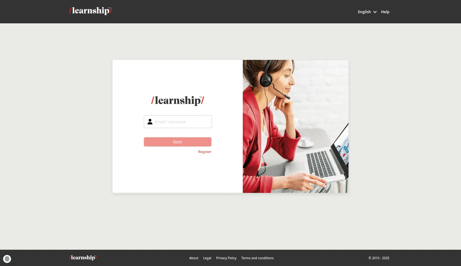 Website der Firma Learnship GmbH