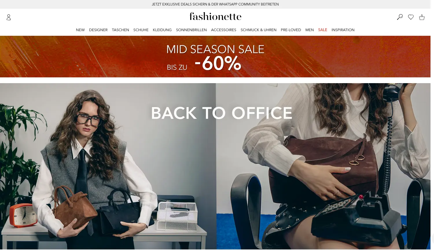 Website der Firma fashionette GmbH