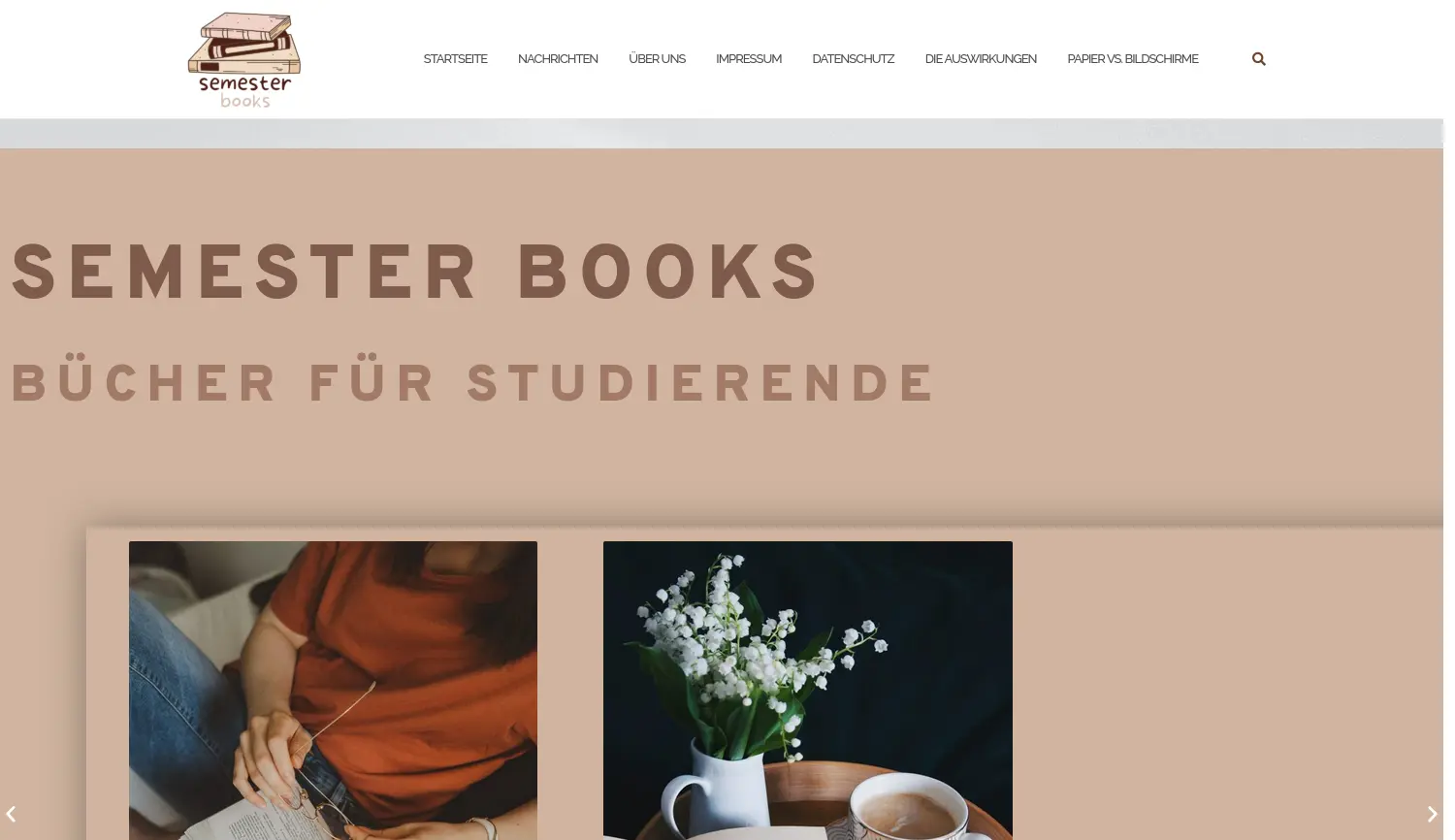 Website der Firma Semester Books