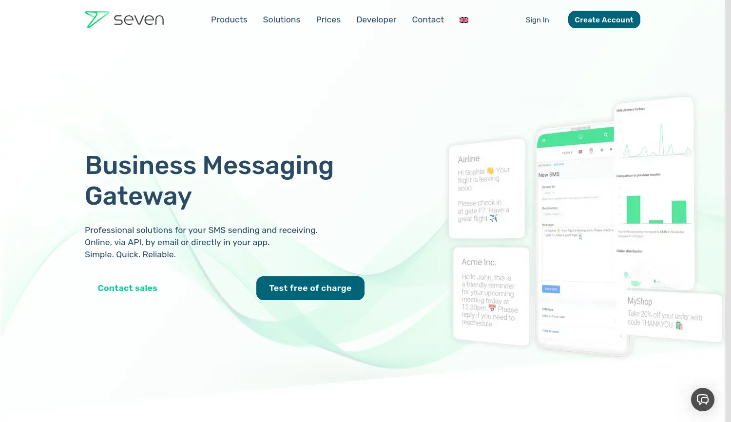 Website der Firma seven