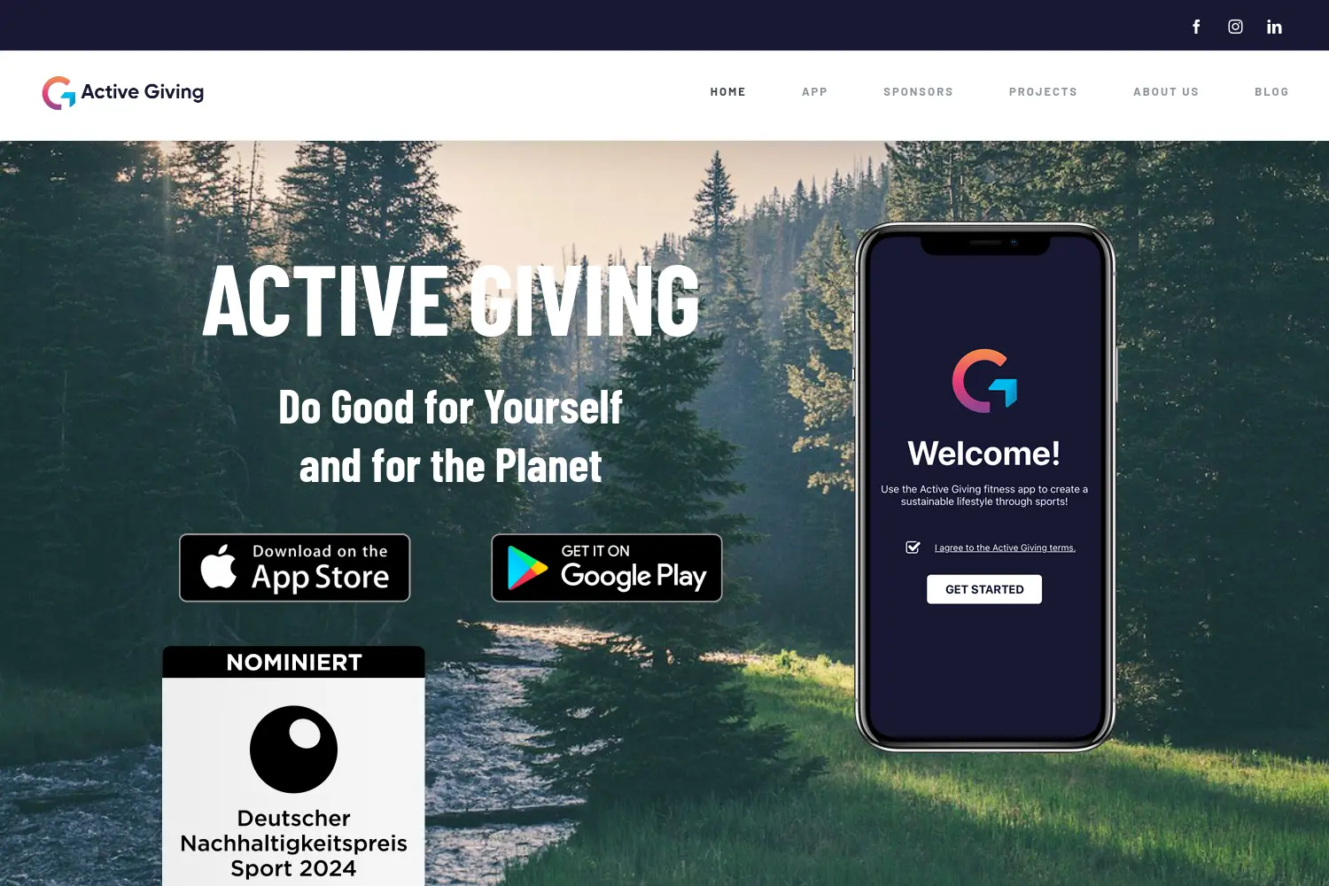 Website der Firma Active Giving GmbH