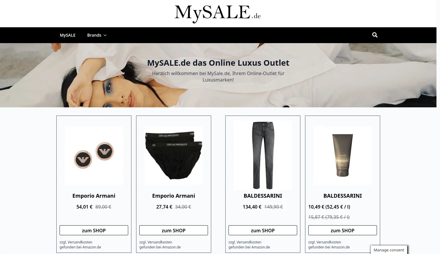 Website der Firma MySALE.de