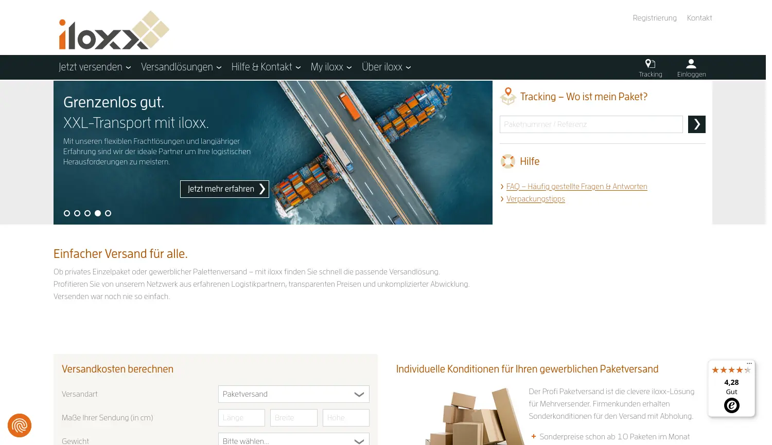 Website der Firma iloxx GmbH
