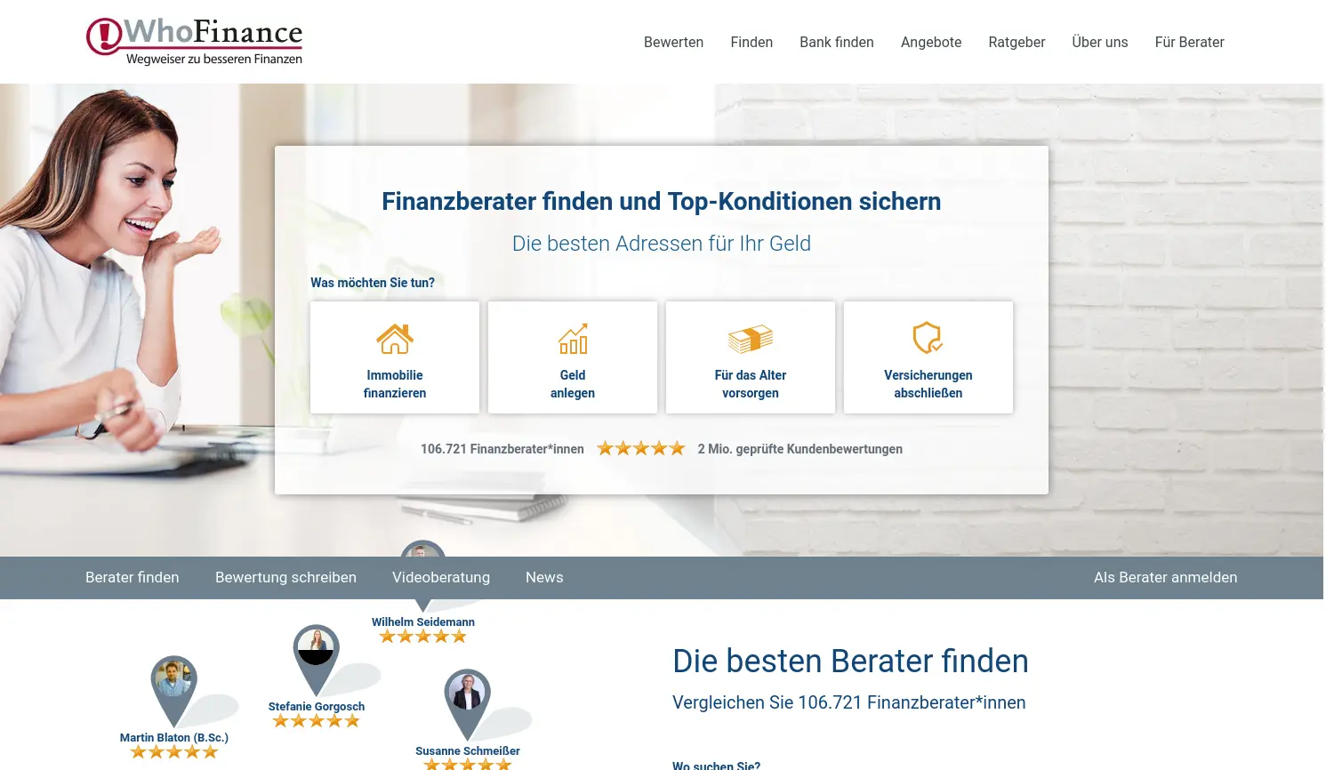 Website der Firma WhoFinance GmbH