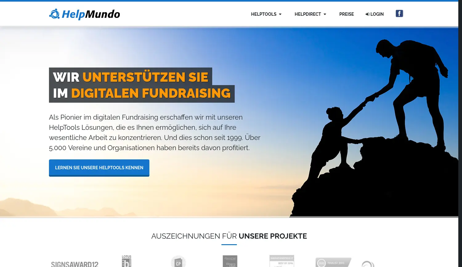 Website der Firma HelpMundo GmbH