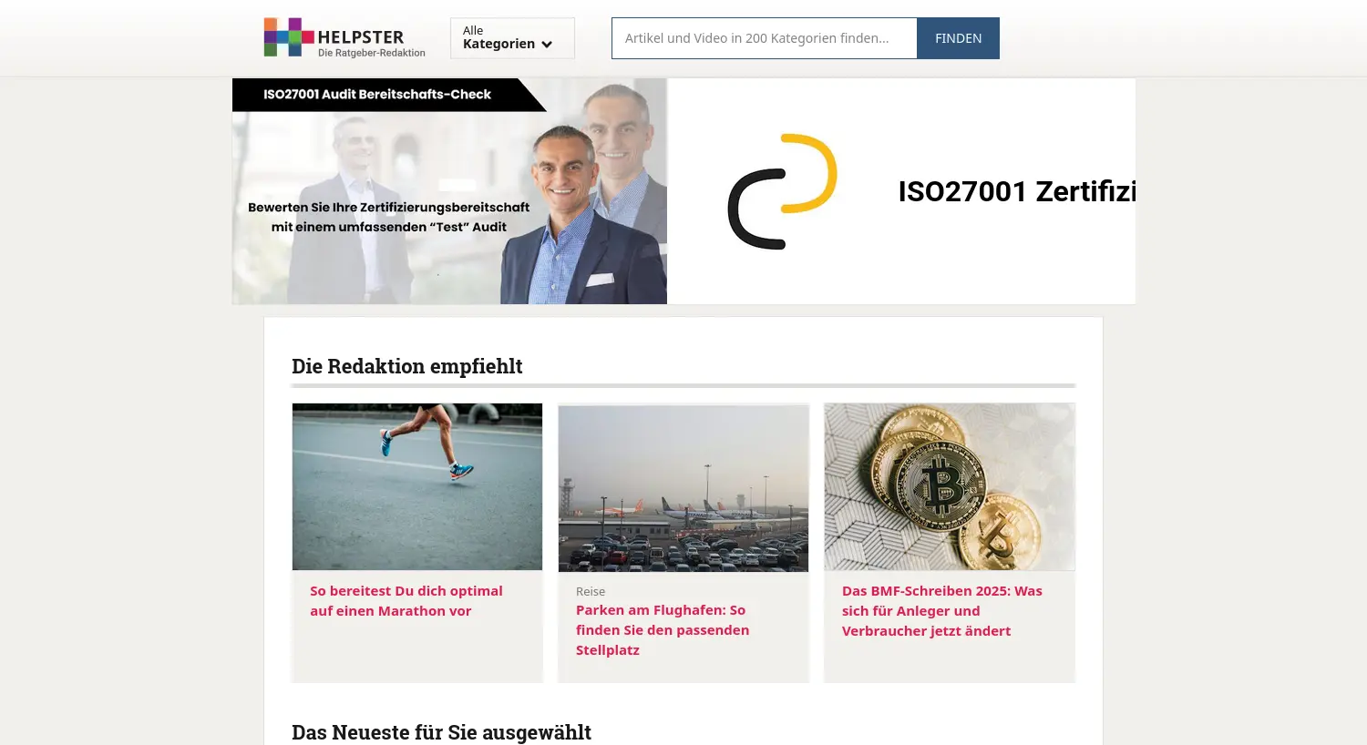 Website der Firma gutefrage.net GmbH