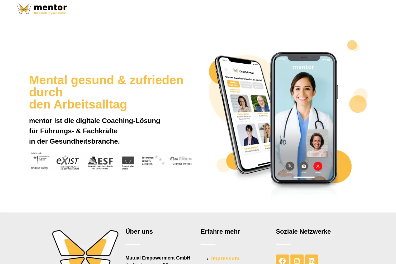 Website der Firma Mutual Empowerment GmbH