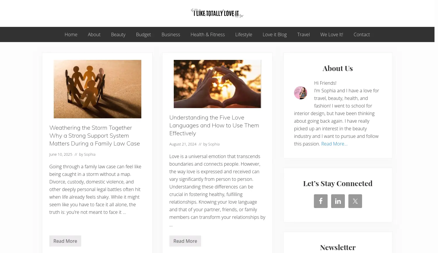 Website der Firma I Like Totally Love It