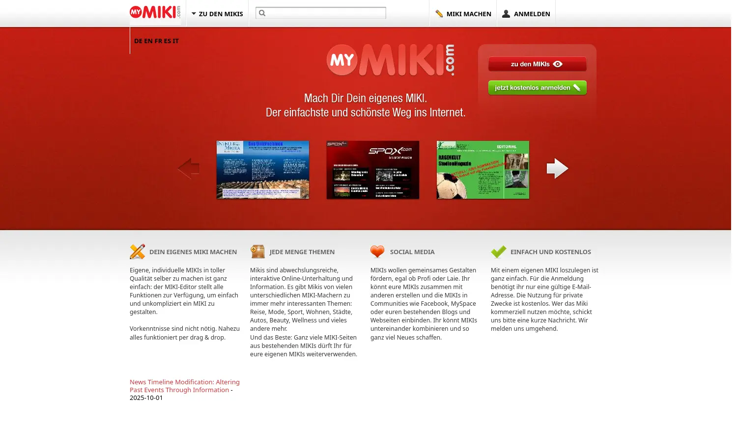 Website der Firma MY-MIKI