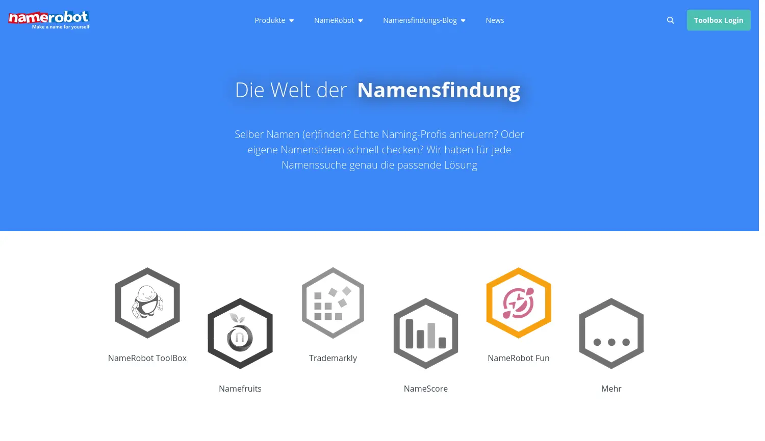 Website der Firma NameRobot GmbH