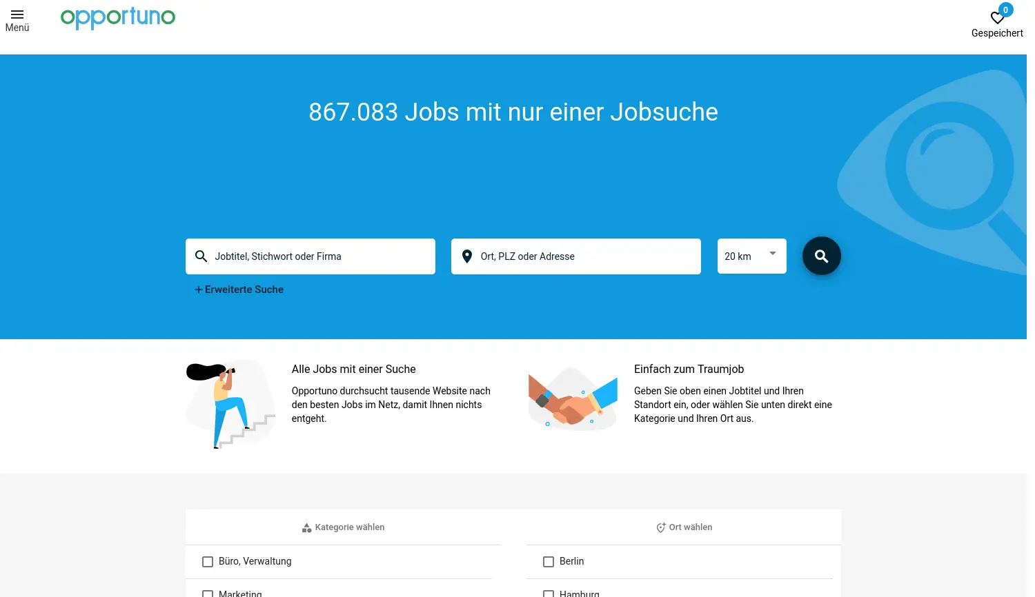 Website der Firma Opportuno GmbH