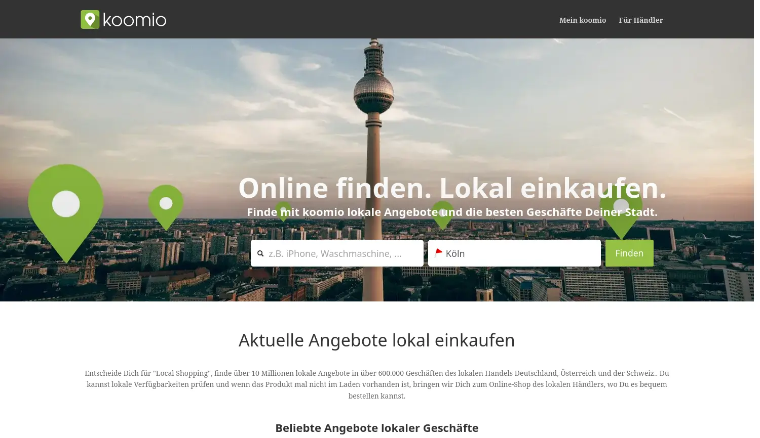 Website der Firma koomio