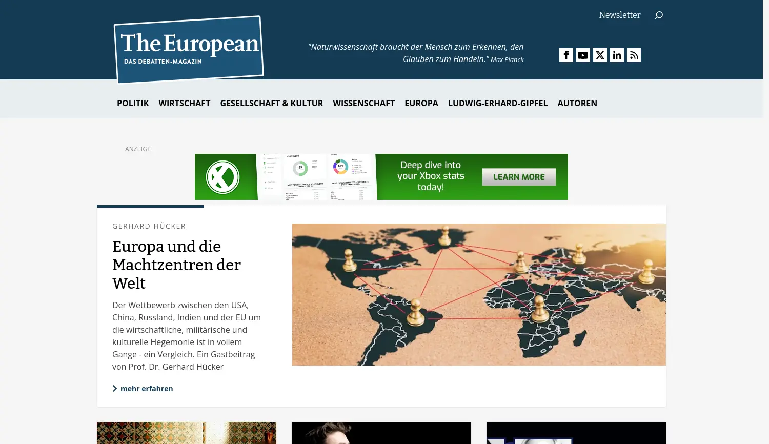 Website der Firma The European