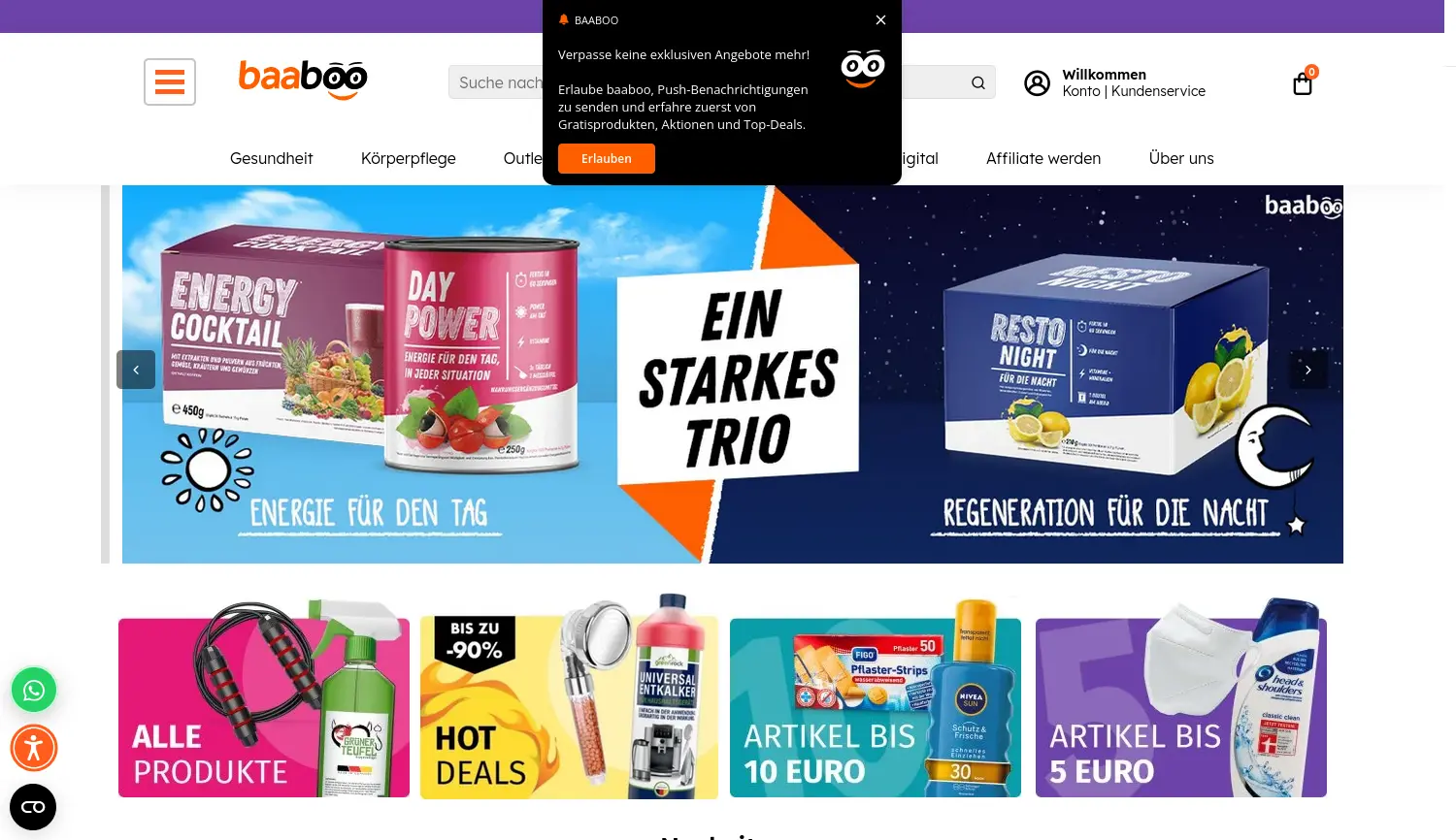 Website der Firma baaboo