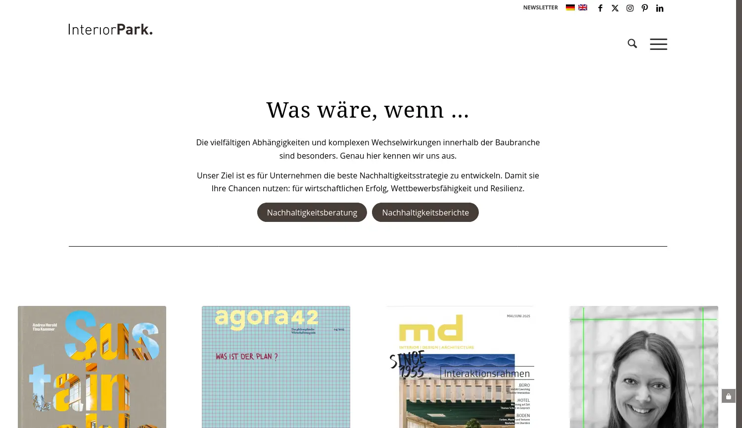 Website der Firma InteriorPark.