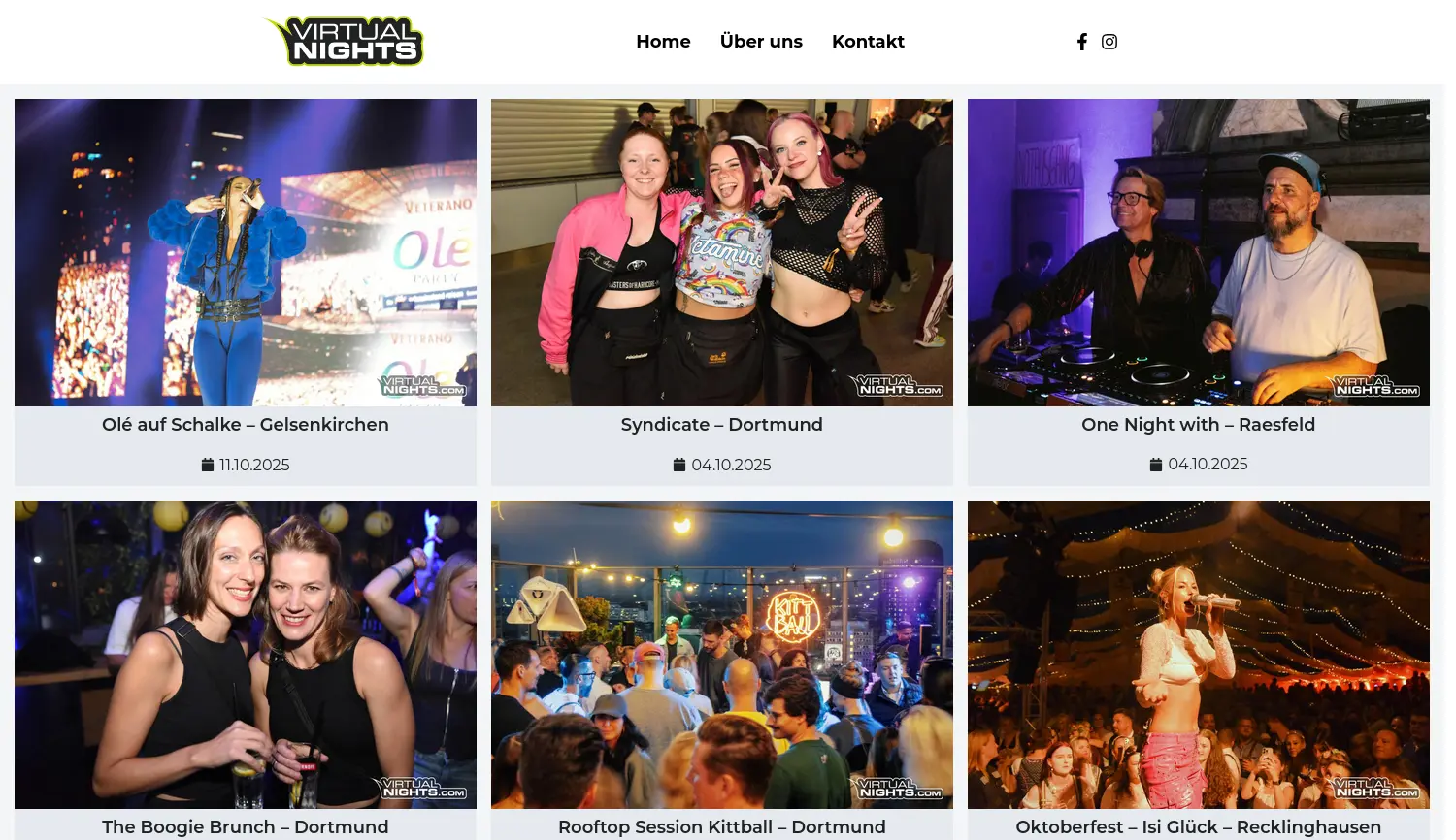 Website der Firma virtualnights