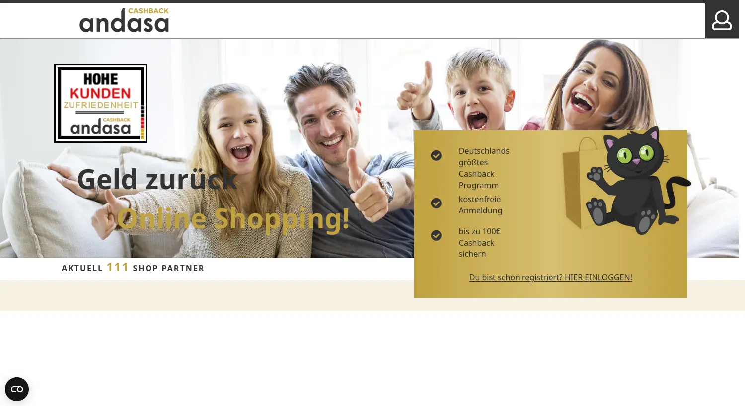 Website der Firma Andasa GmbH