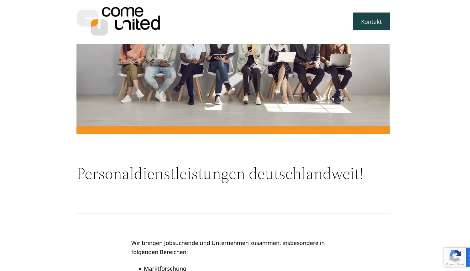 Website der Firma ComeUnited GmbH