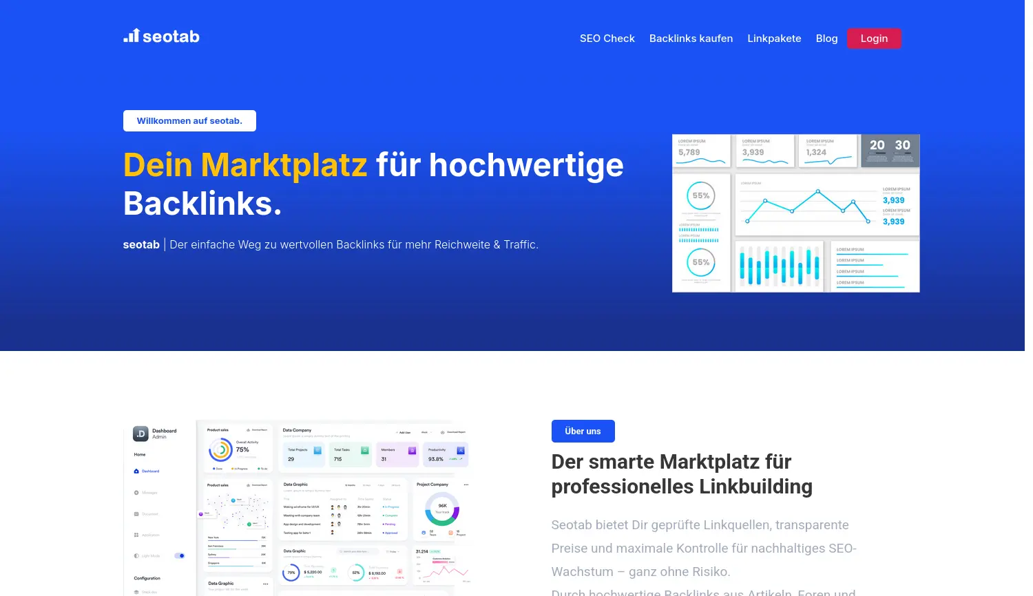 Website der Firma seotab GmbH
