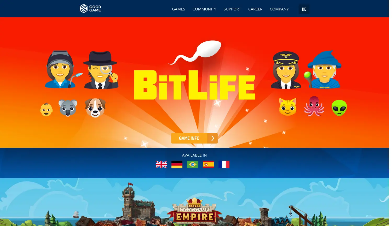 Website der Firma Goodgame Studios GmbH