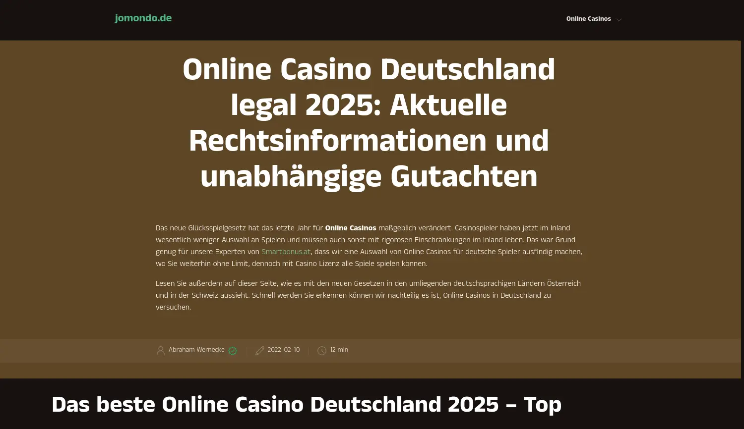 Website der Firma jomondo