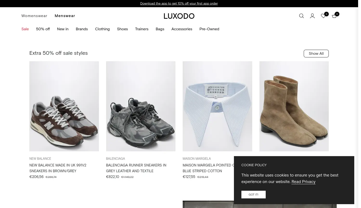 Website der Firma LUXODO