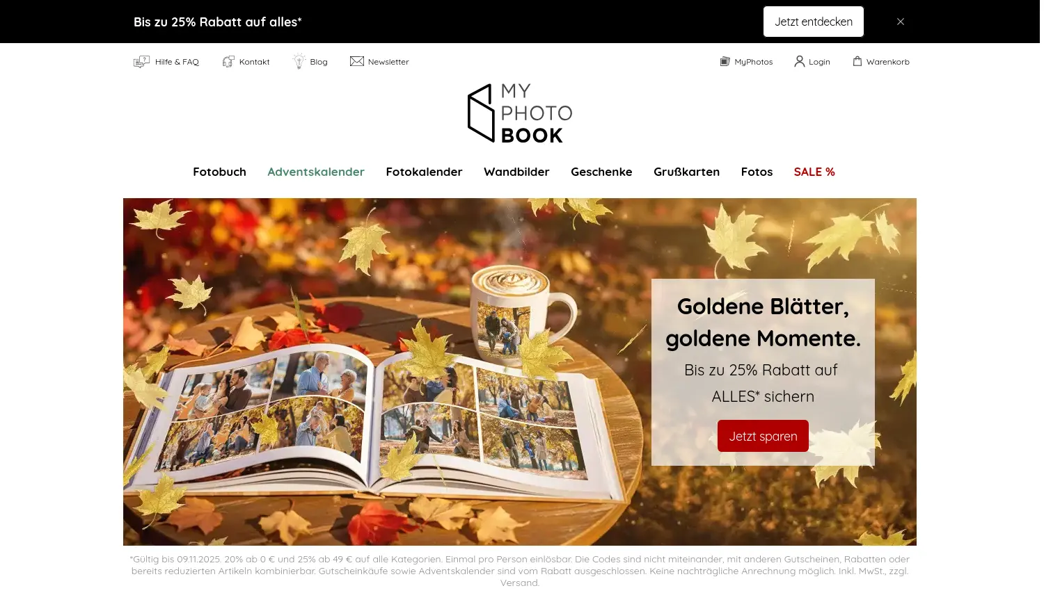 Website der Firma myphotobook