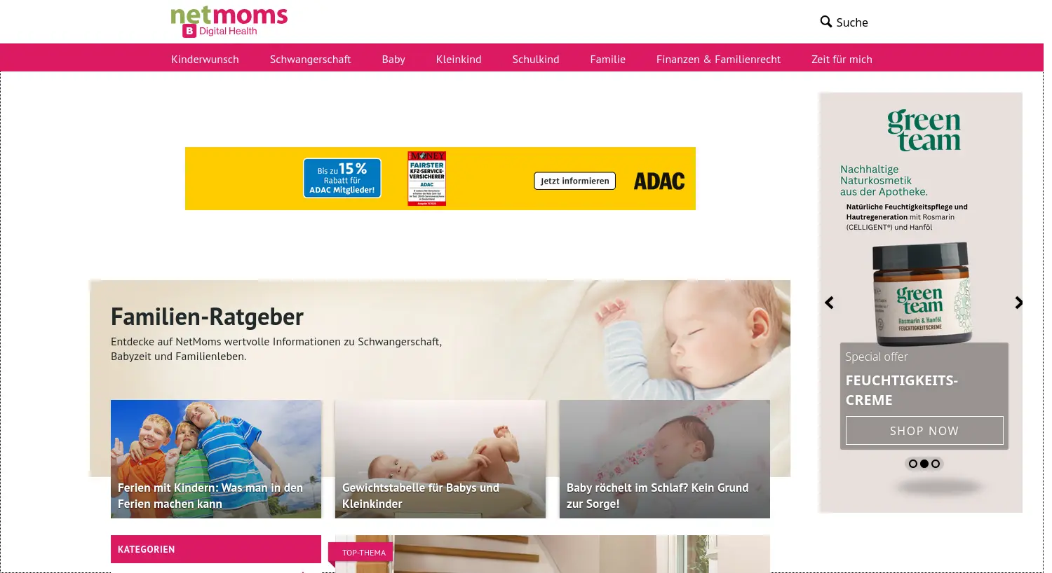 Website der Firma BurdaForward GmbH