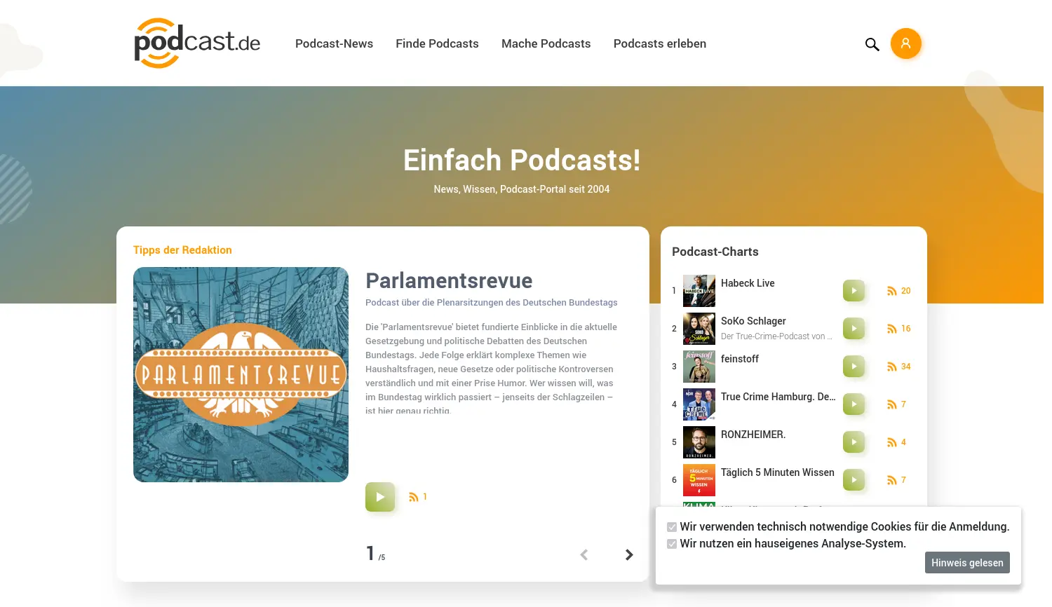 Website der Firma podcast.de