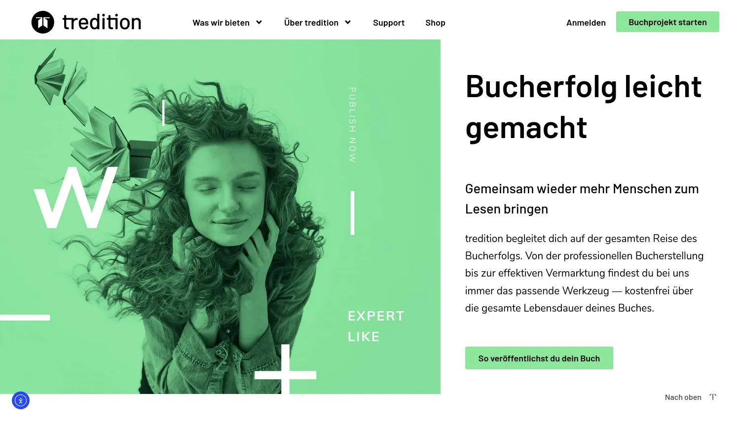 Website der Firma tredition GmbH