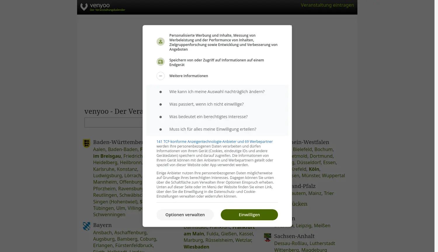 Website der Firma venyoo