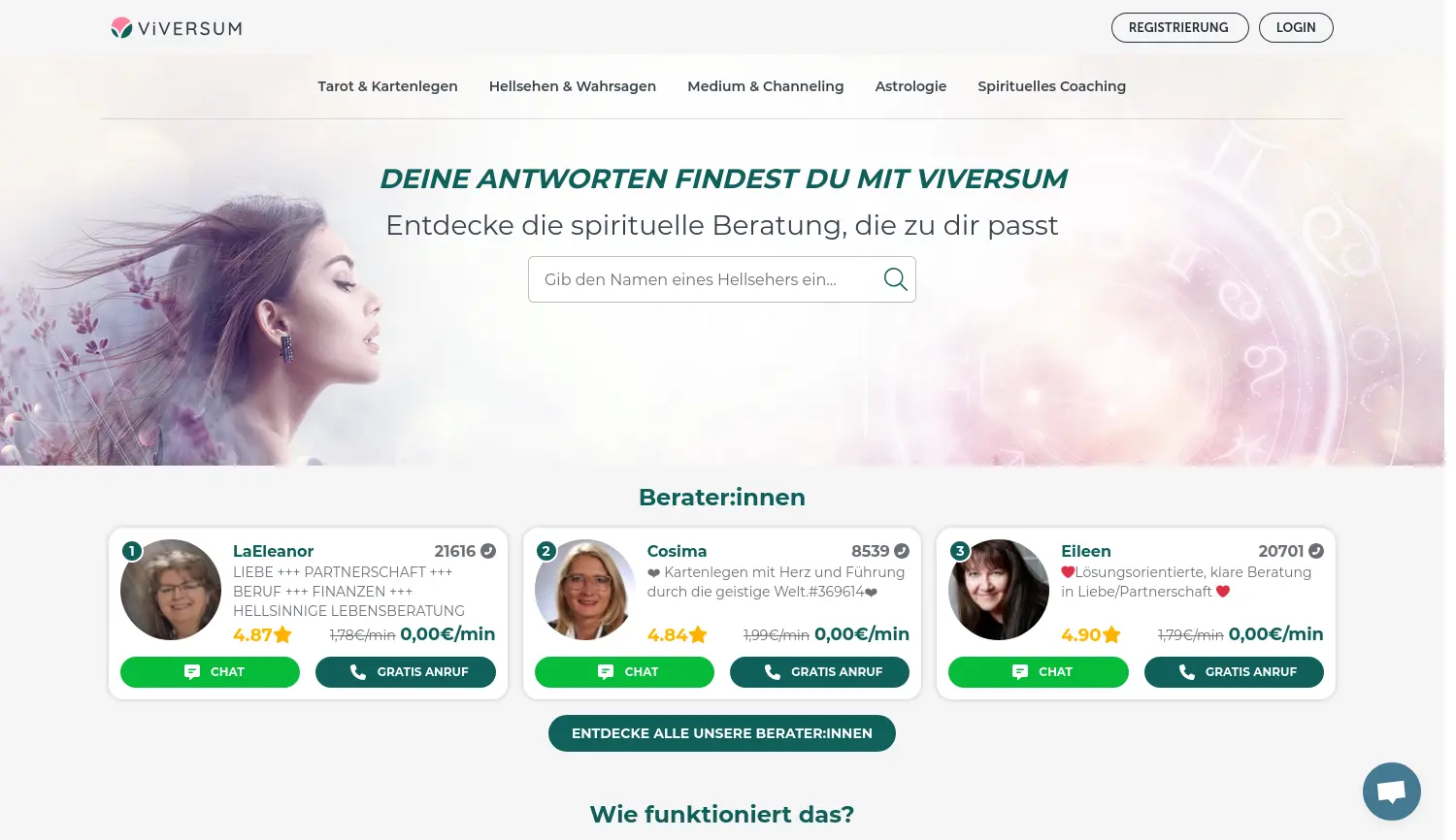 Website der Firma Viversum