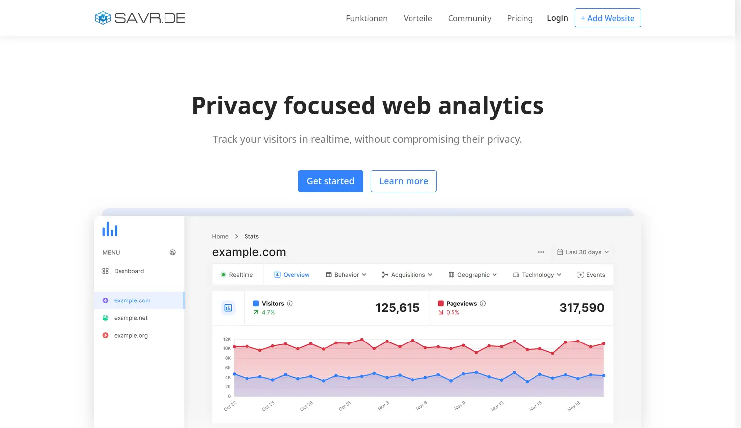 Website der Firma SAVR Analytics GmbH