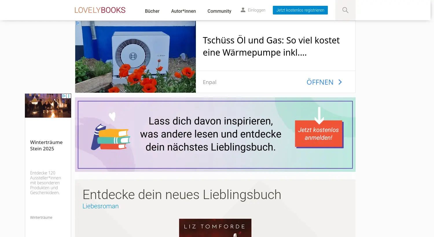 Website der Firma LovelyBooks