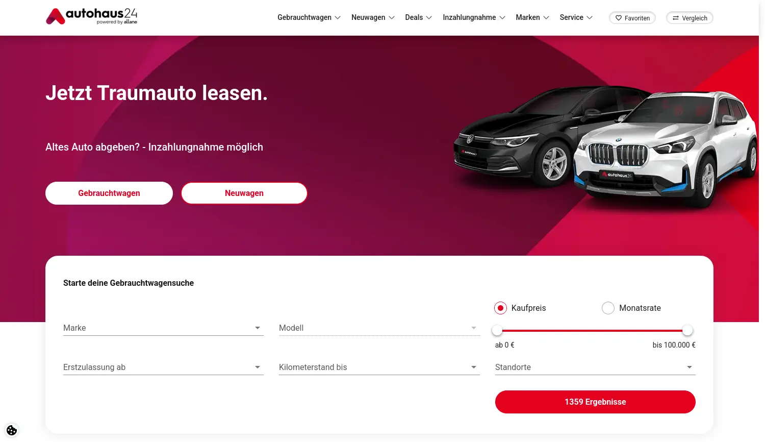 Website der Firma autohaus24