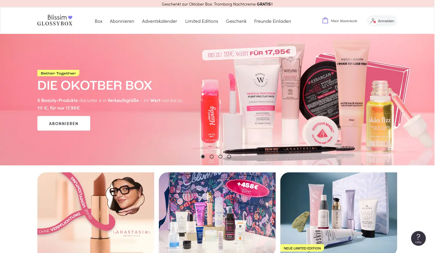 Website der Firma Blissim